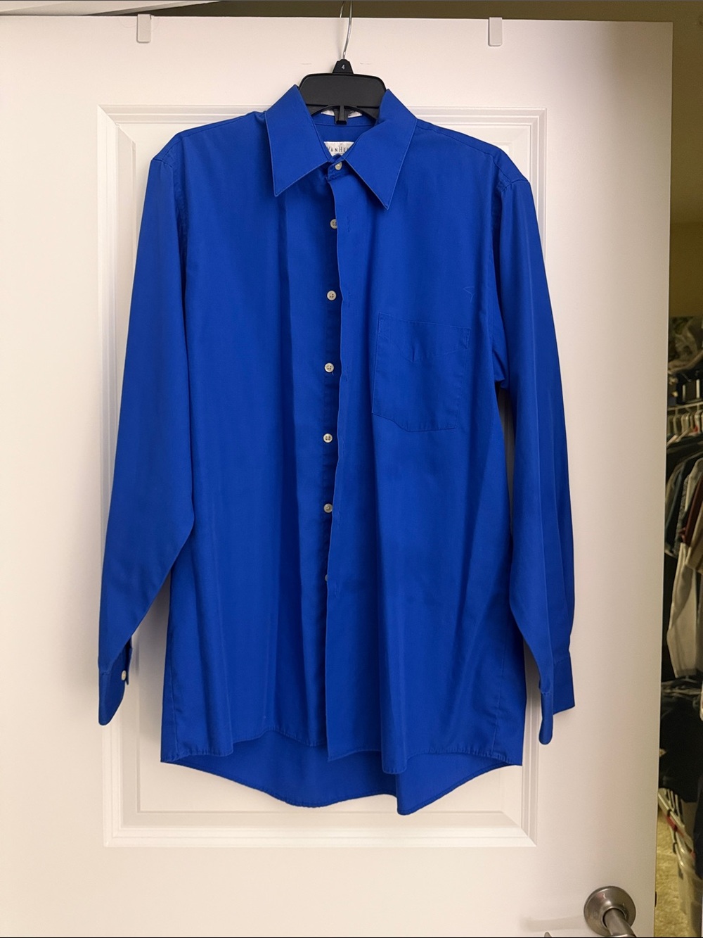 Men's Van Heusen Long-Sleeve Royal Blue Dress Shirt